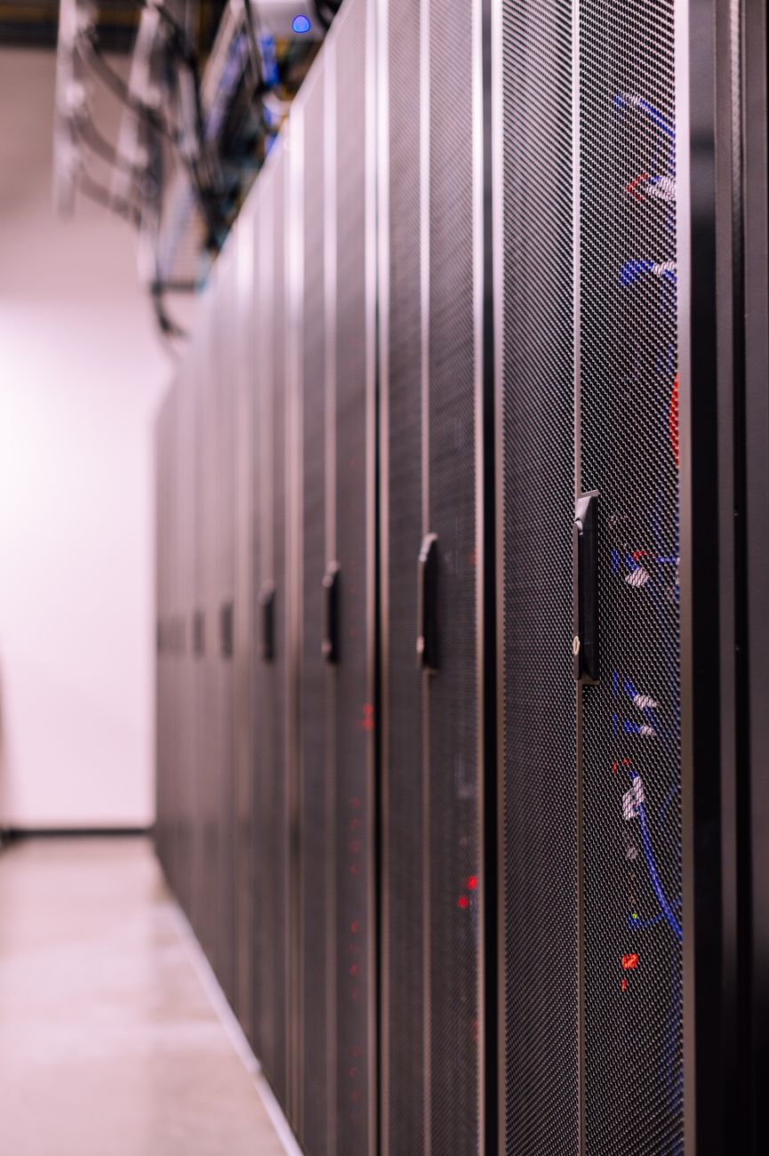 Power distribution units and cabling inside a data center server rack