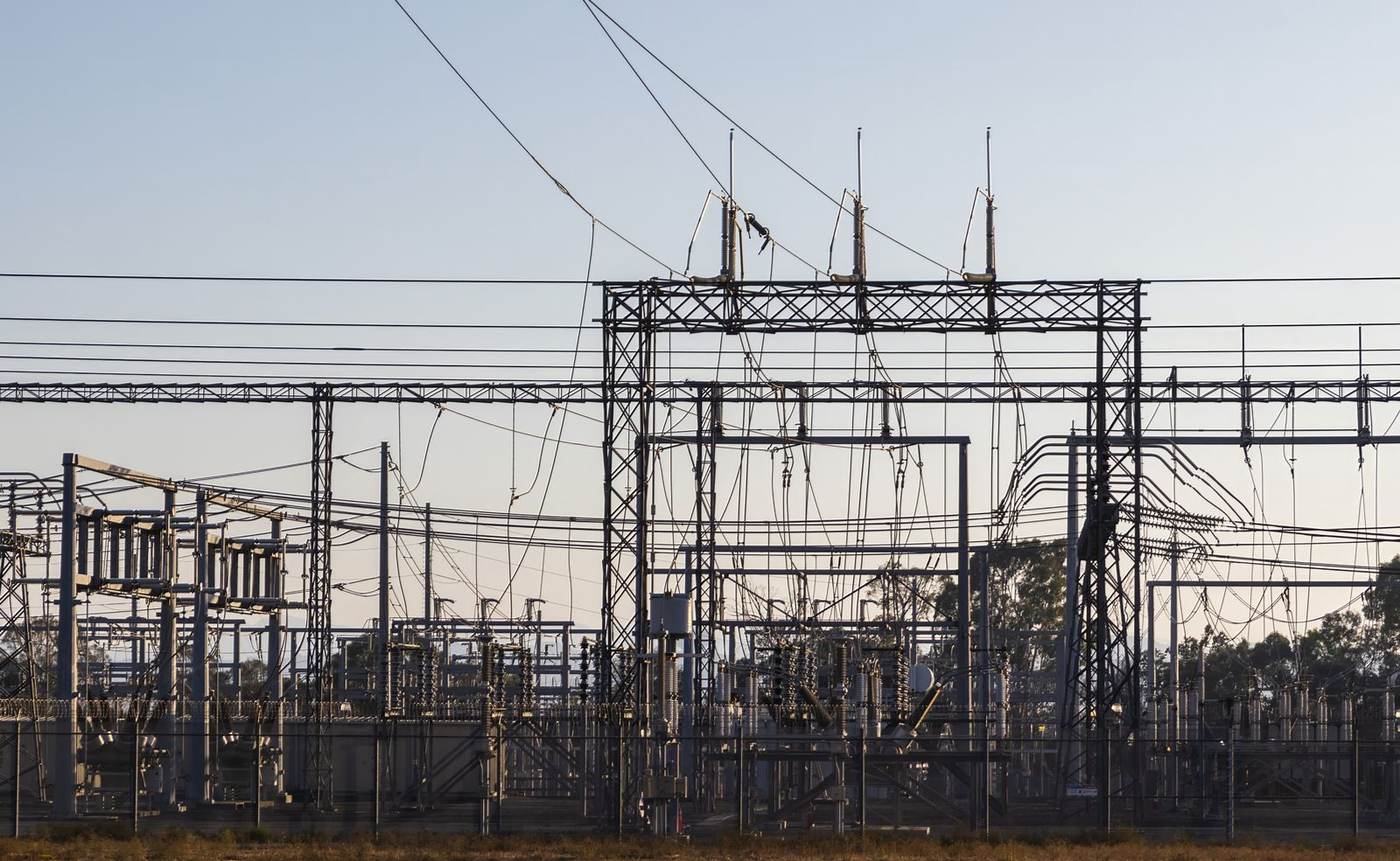 Electrical substation with power transformers and switchgear for a data center power buildout
