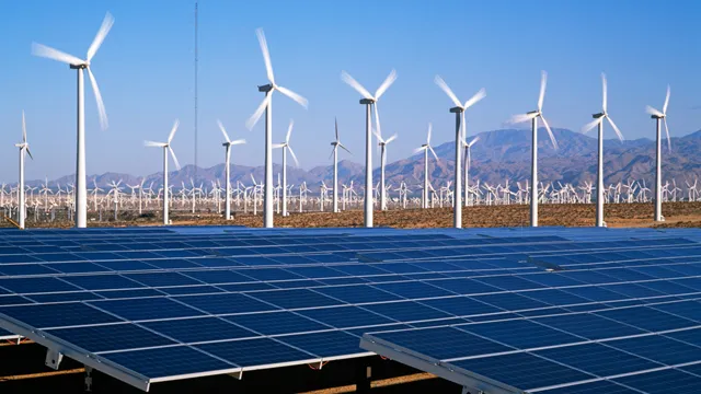Renewable energy infrastructure powering a modern data center