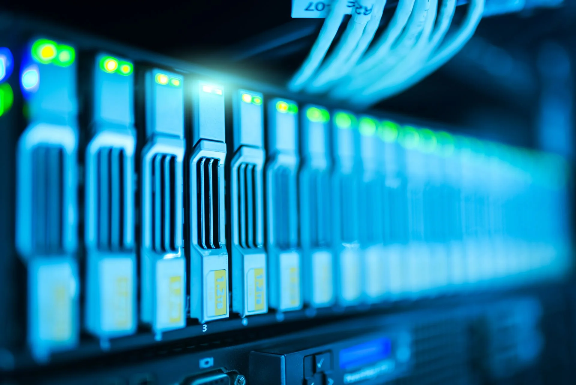 Data center server infrastructure with mechanical systems requiring vibration monitoring