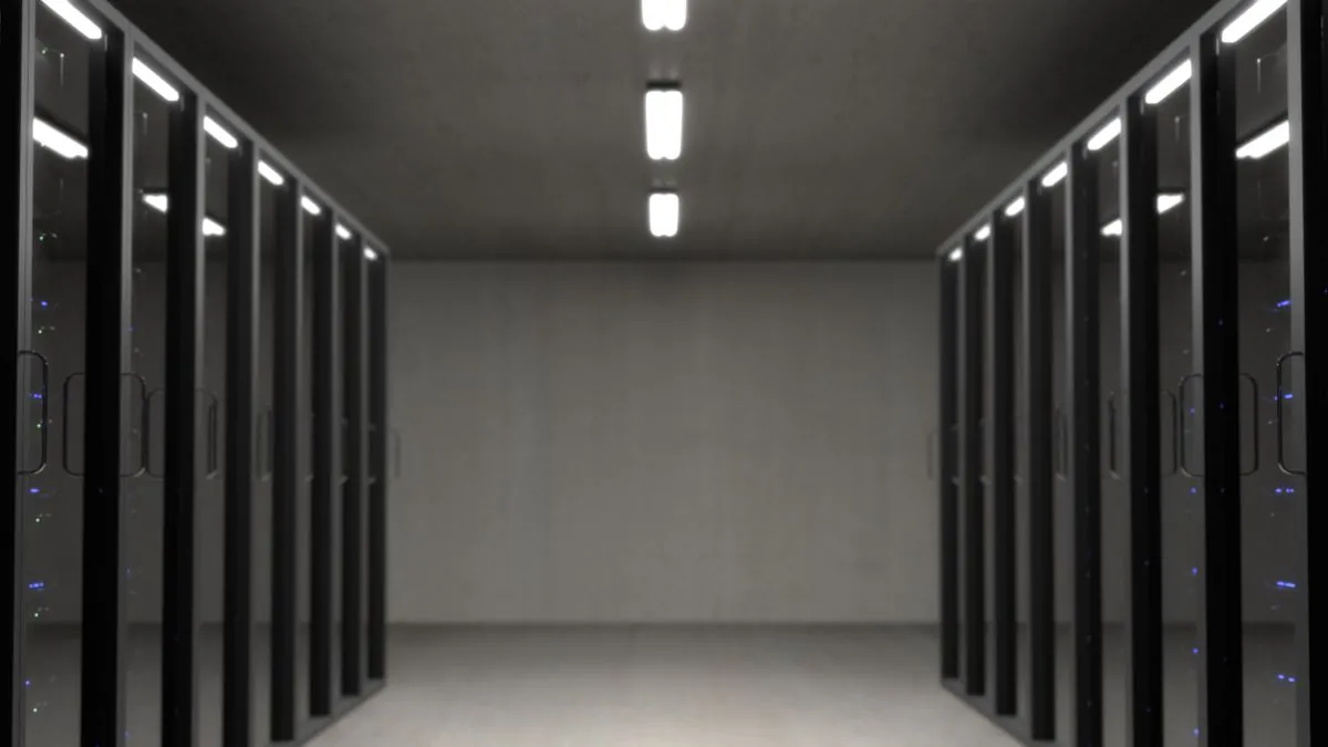 High-density GPU server rack with NVLink interconnect cabling in a data center